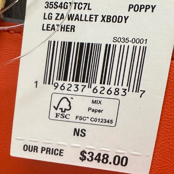 Michael Kors Xbody Leather Orange Natural beauty and soft feel! New With Tag - Picture 10 of 11